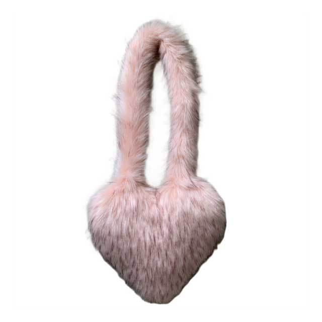 Shell Shaped Faux Fur Crossbody Bag