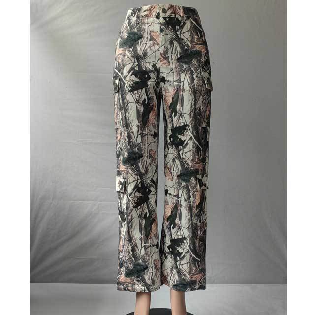 Printed High Waist Cargo Pant