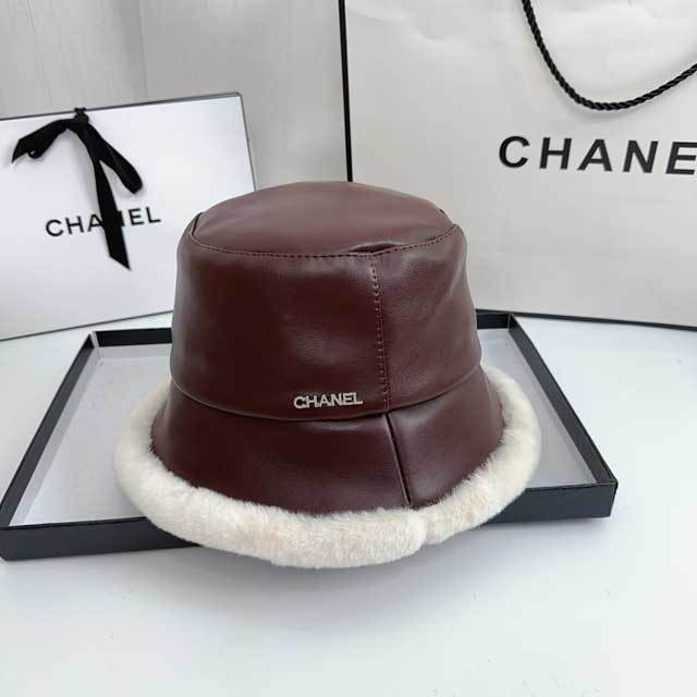 Leather Furry Bucket Hat