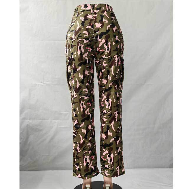 High Waist Camo Cargo Pant