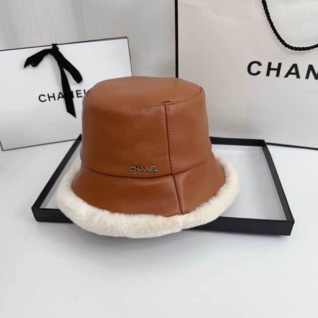 Leather Furry Bucket Hat