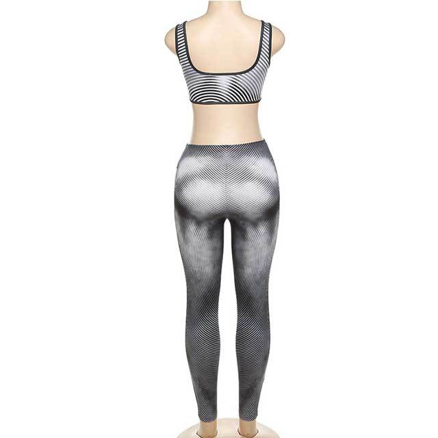 Gradient Tank Top Skinny Jogging Suit