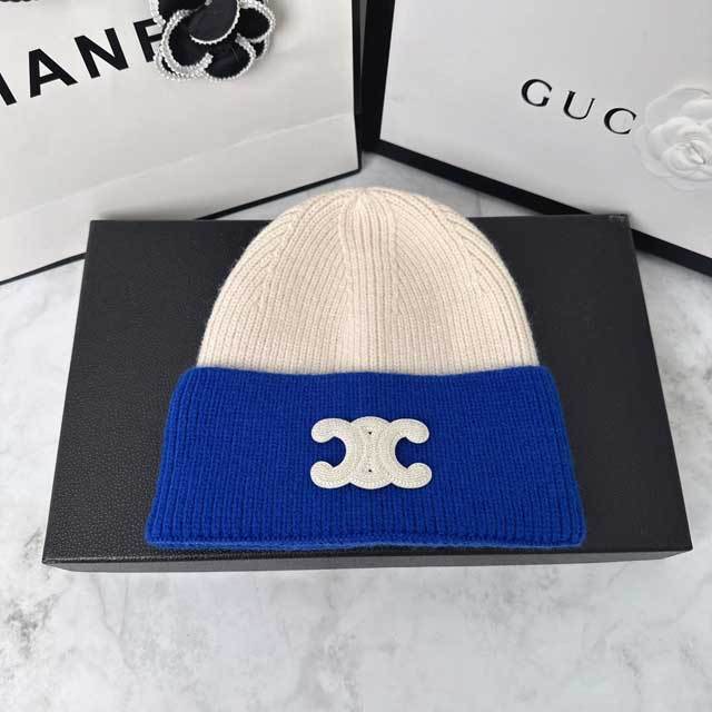 Fashion Logo Color Block Knit Hat