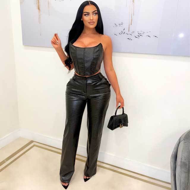 Snakeskin Leather Two Piece Set