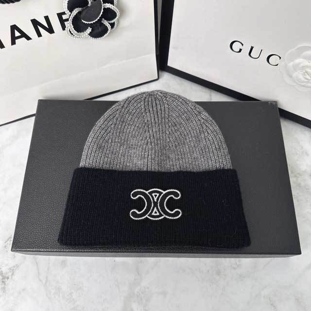 Fashion Logo Color Block Knit Hat