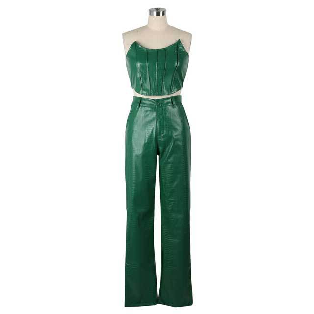 Snakeskin Leather Two Piece Set