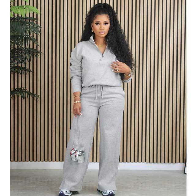 Solid Color Fall Pants Suit