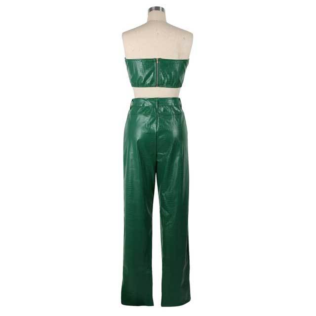 Snakeskin Leather Two Piece Set