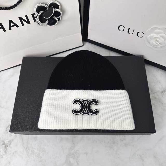 Fashion Logo Color Block Knit Hat
