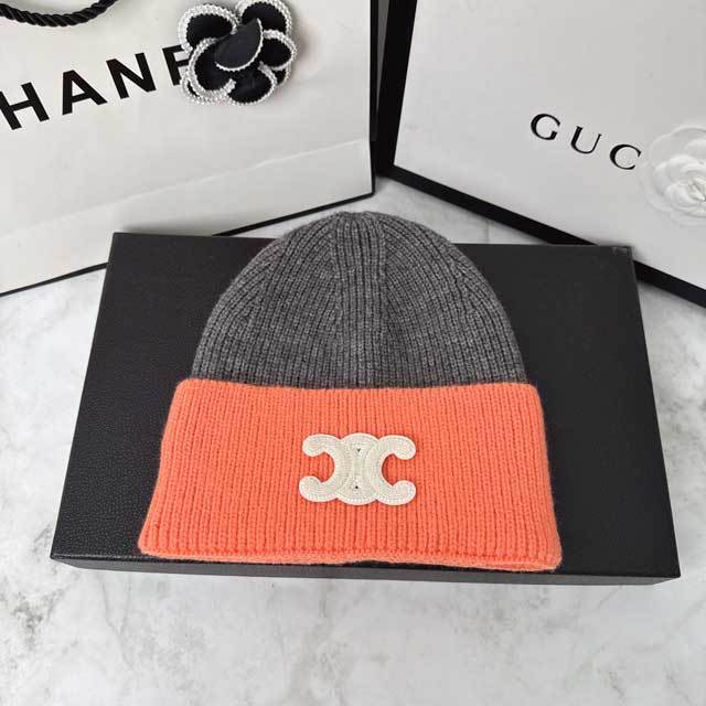 Fashion Logo Color Block Knit Hat