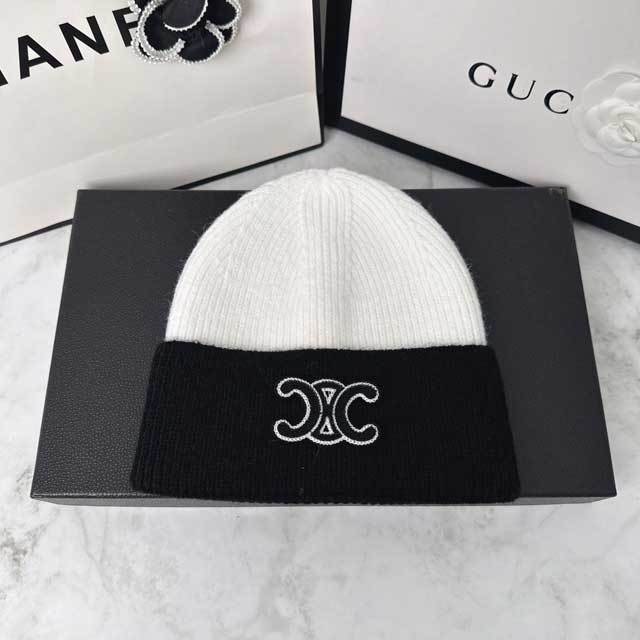 Fashion Logo Color Block Knit Hat