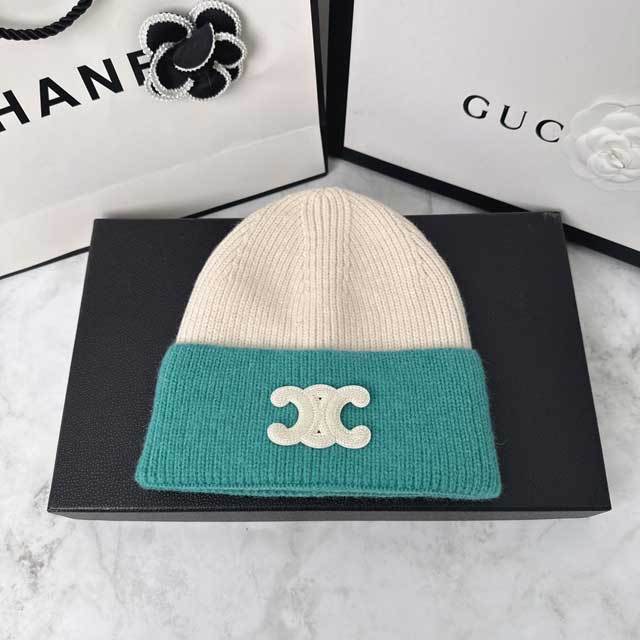 Fashion Logo Color Block Knit Hat