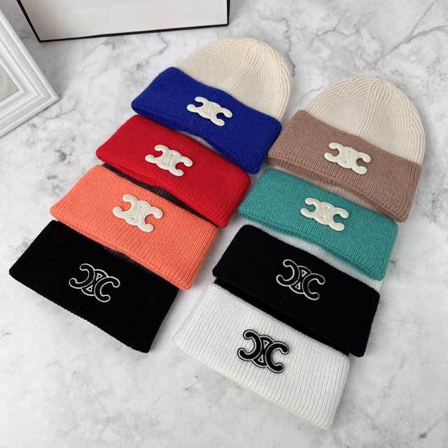 Fashion Logo Color Block Knit Hat
