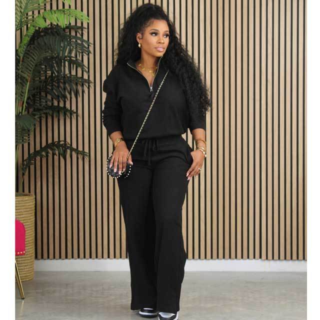 Solid Color Fall Pants Suit