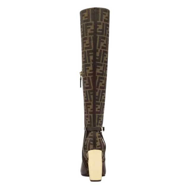 Buckle Strap Leather Stiletto Boots