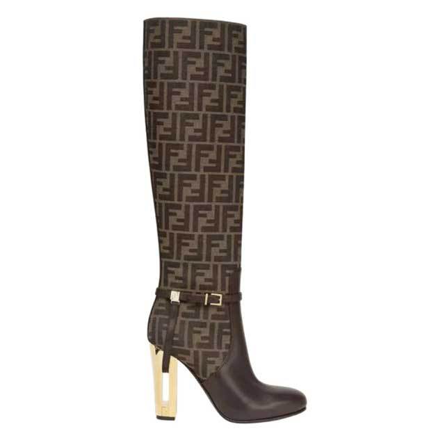Buckle Strap Leather Stiletto Boots