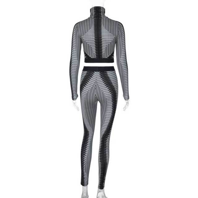 Printed Skinny Long Sleeve Jogging Suit