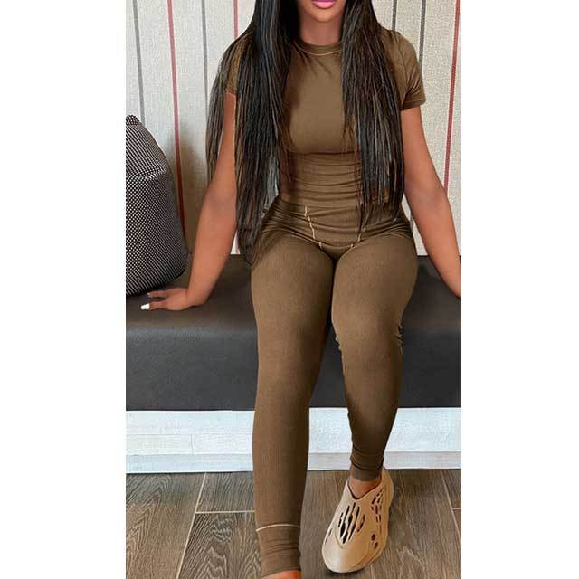 Ribbed Skinny Jogging Suit