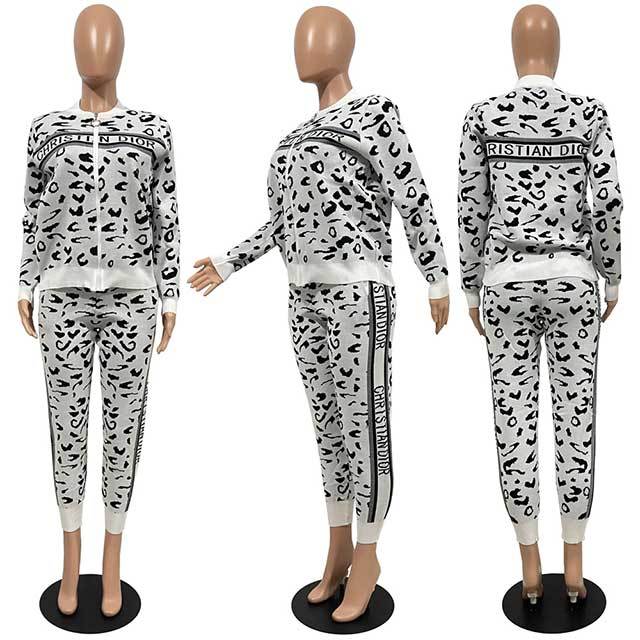 Trendy Printed Knitting Two Pieces Pant Set