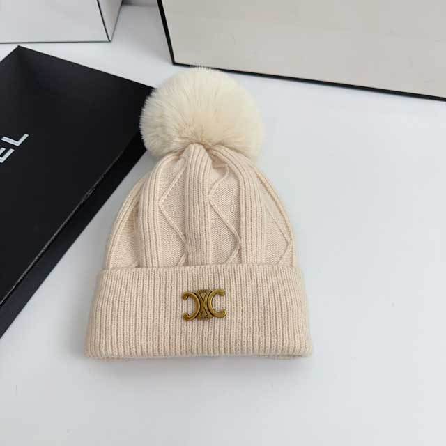 Metal Logo Winter Knit Hat