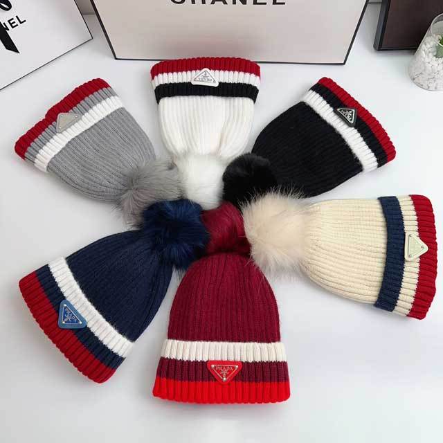 Fashion Logo Color Block Knit Hat