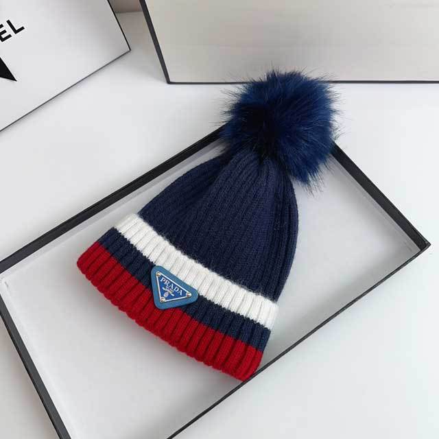Fashion Logo Color Block Knit Hat