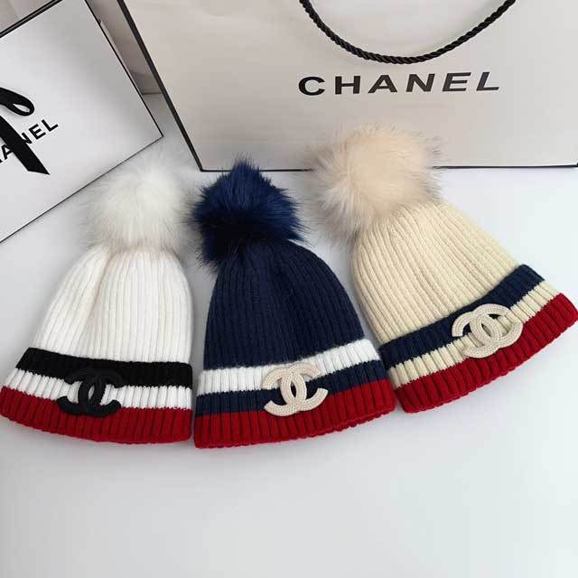 Embroidery Color Block Knit Hat
