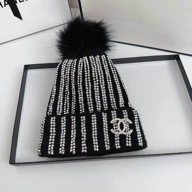 Rhinestones Knit Berets