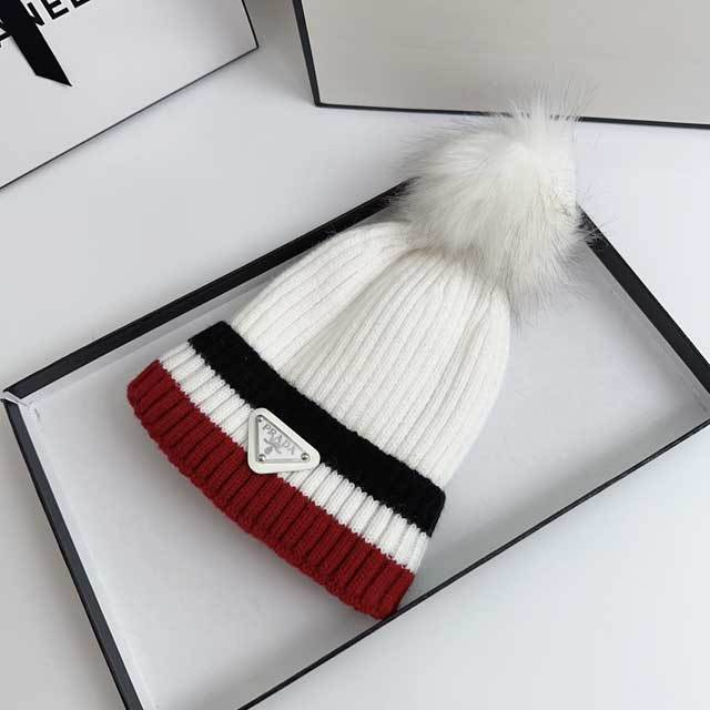 Fashion Logo Color Block Knit Hat