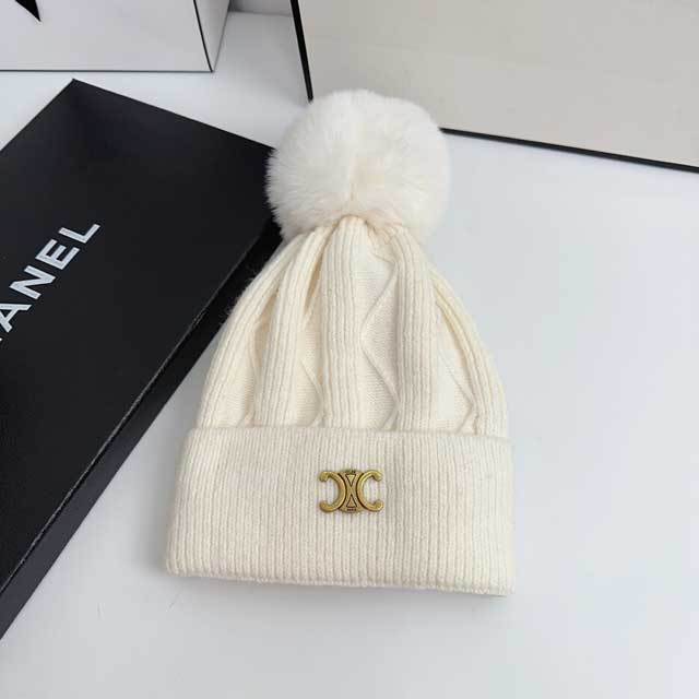Metal Logo Winter Knit Hat