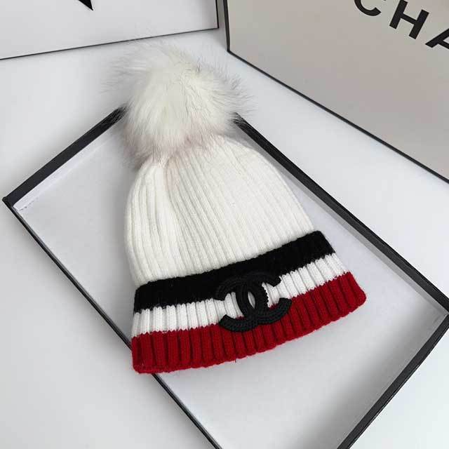 Embroidery Color Block Knit Hat