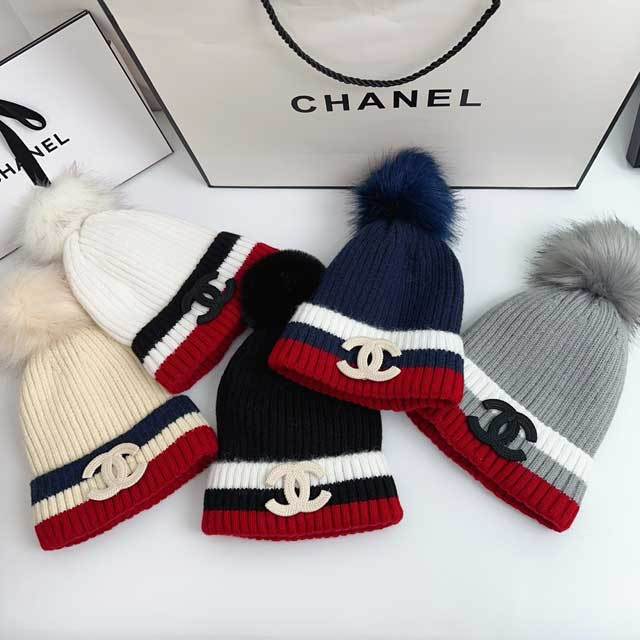 Embroidery Color Block Knit Hat
