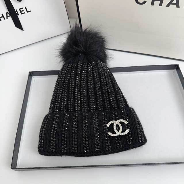 Rhinestones Knit Berets