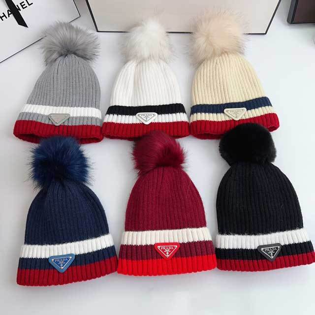 Fashion Logo Color Block Knit Hat