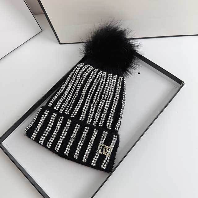 Rhinestones Fashion Knit Berets