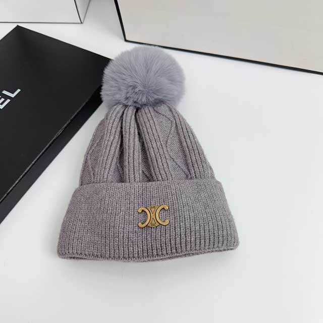 Metal Logo Winter Knit Hat