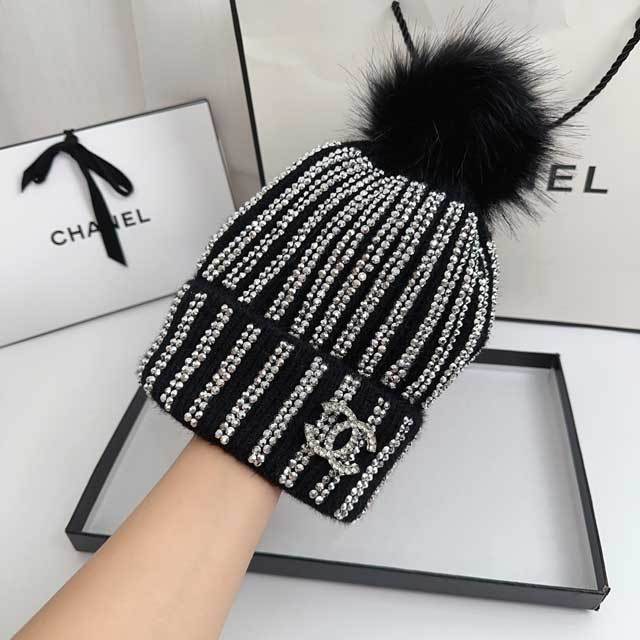 Rhinestones Knit Berets