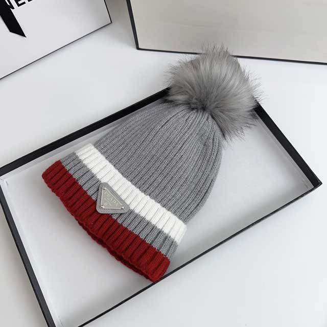 Fashion Logo Color Block Knit Hat