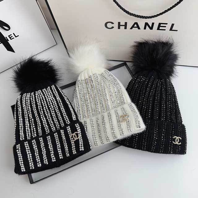 Rhinestones Fashion Knit Berets