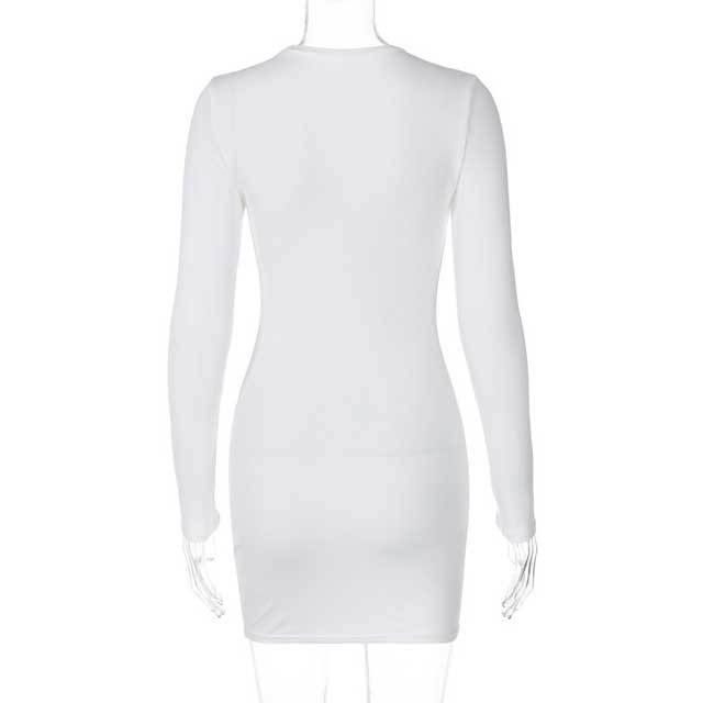 Printed Long Sleeve Bodycon Dress