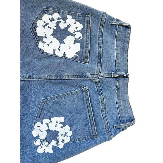 Floral Print High Waist Elastic Skinny Jeans