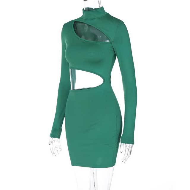 Hollow Out Long Sleeve Bodycon Dress