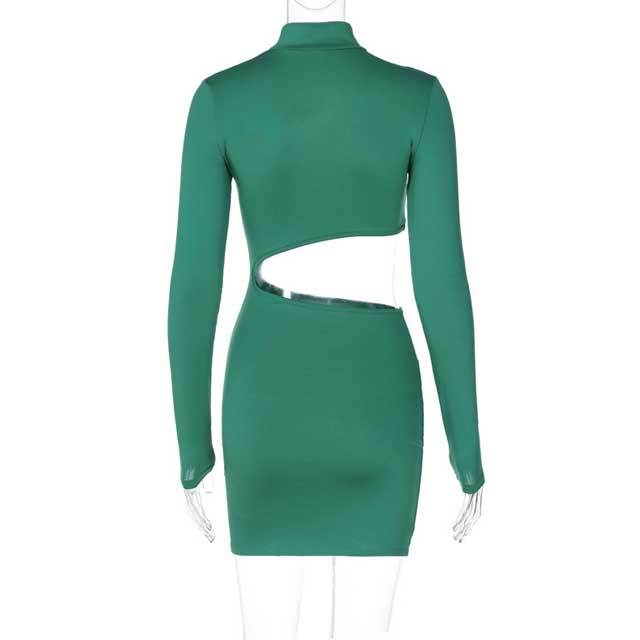 Hollow Out Long Sleeve Bodycon Dress