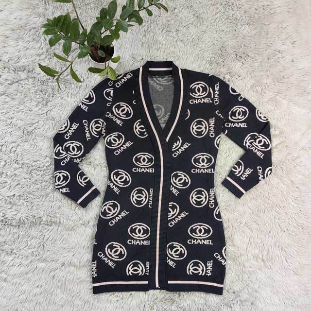 Letter Design Knit Cardigan Coat