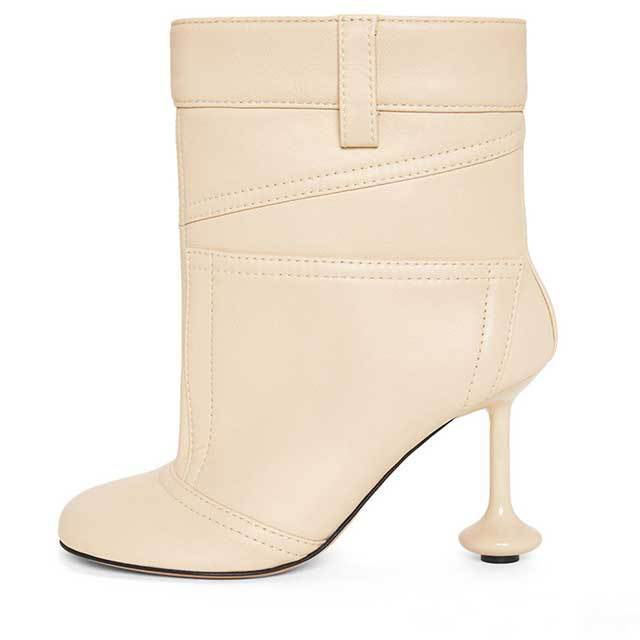 Special Shaped Heeled Leather Fashion Boots
