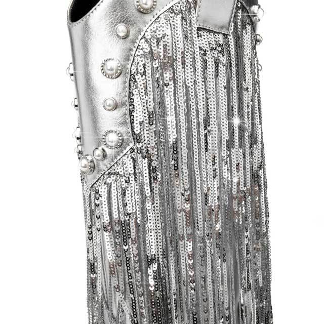 Sequin Tassel Chunky Catwalk Boots
