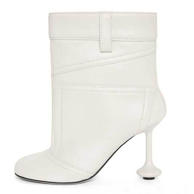 Special Shaped Heeled Leather Fashion Boots
