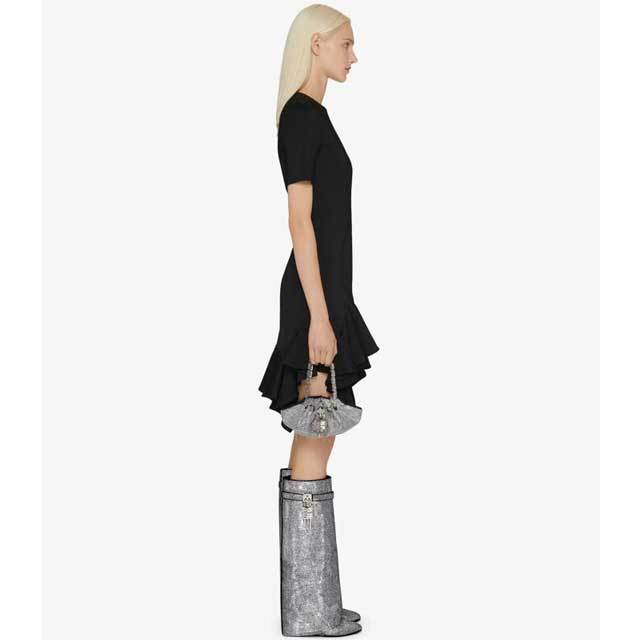 Shark Lock Rhinestones Long Boots