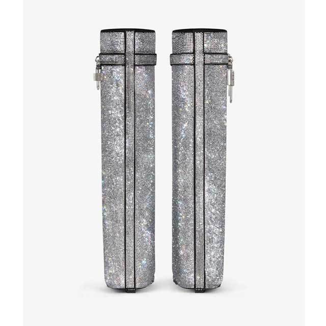 Shark Lock Rhinestones Long Boots