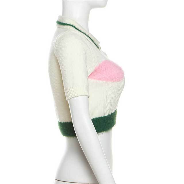 Knit Color Block Polo Top